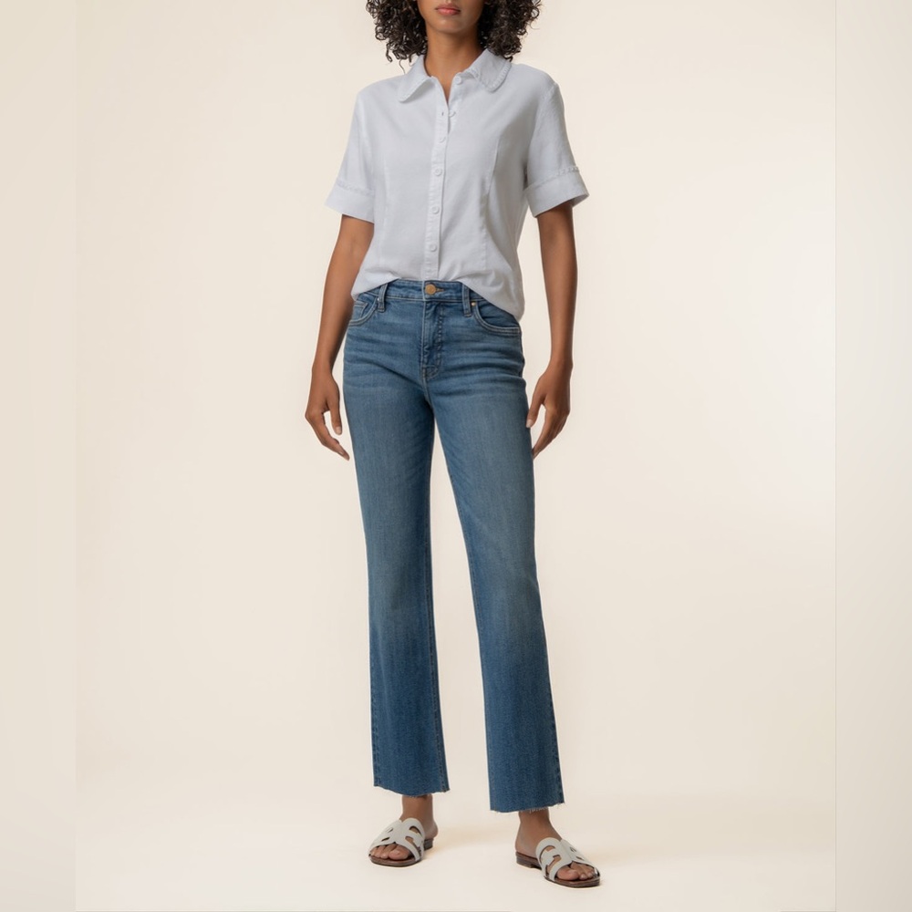NWT Kut From The Kloth Marisol Linen Top in White